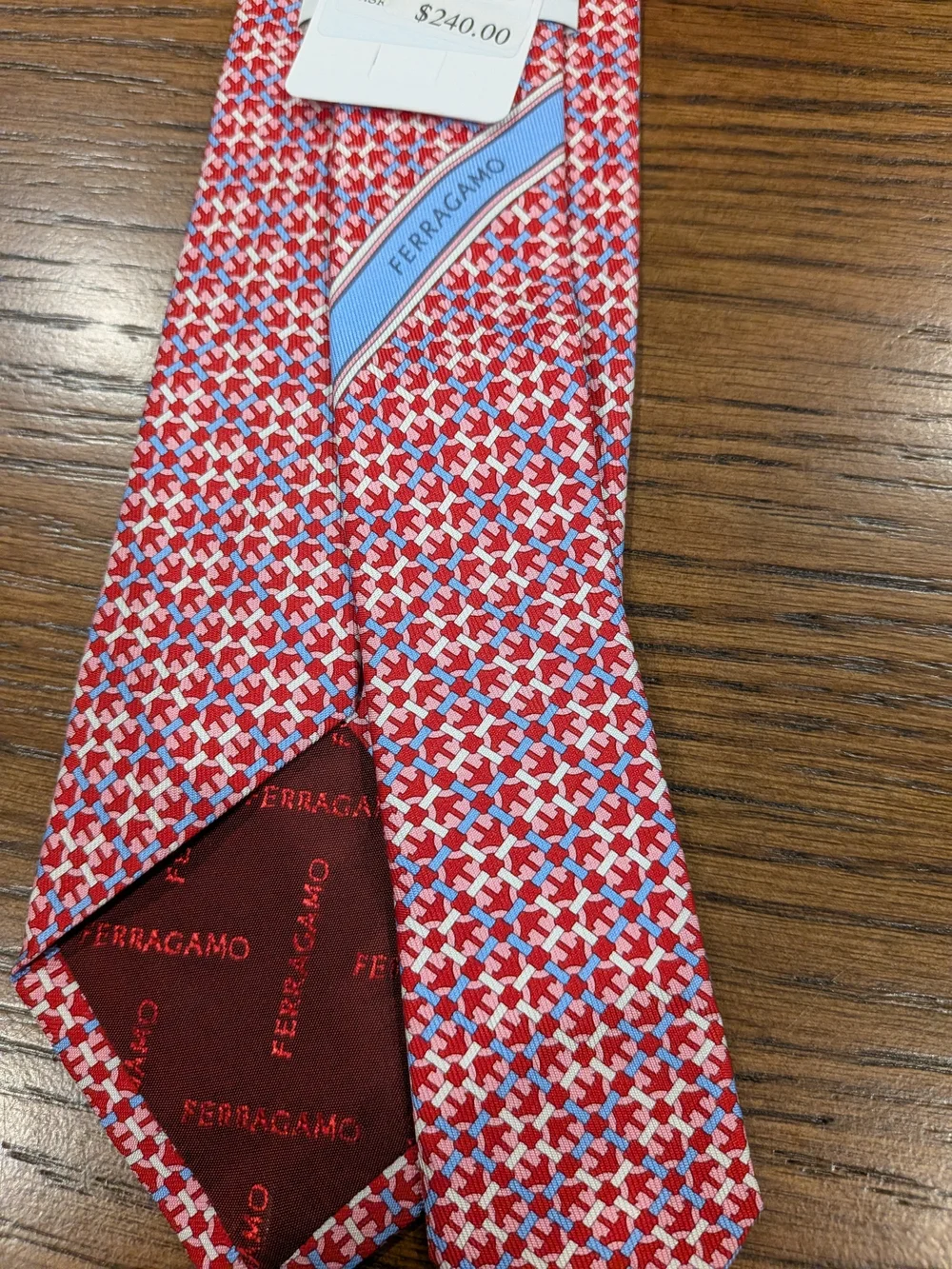 Salvatore Ferragamo Red Multi-Pattern Silk Tie